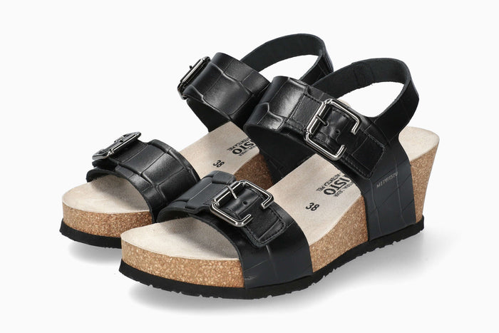 Mephisto Women's Wedge Sandal Lissandra Black Sonora