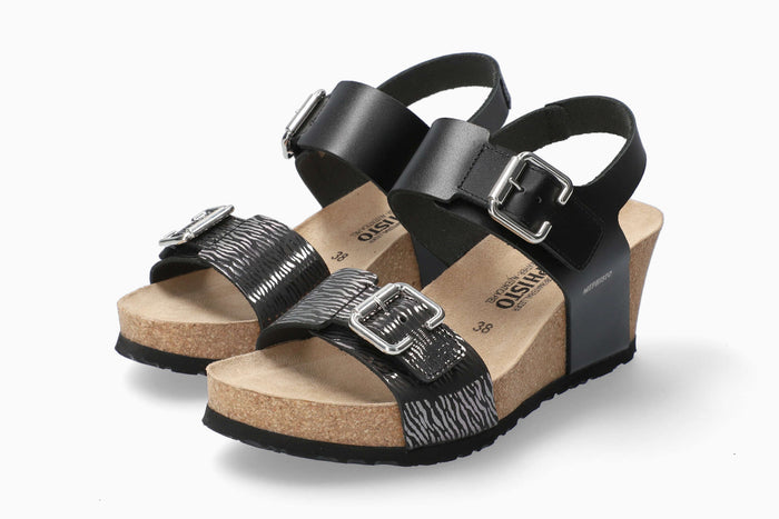 Lissandra Mephisto Women's Wedge Sandals Black Full Pair