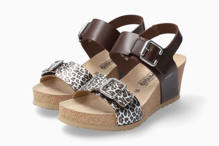 Lissandra Mephisto Women's Wedge Sandals Chestnut Full Pair