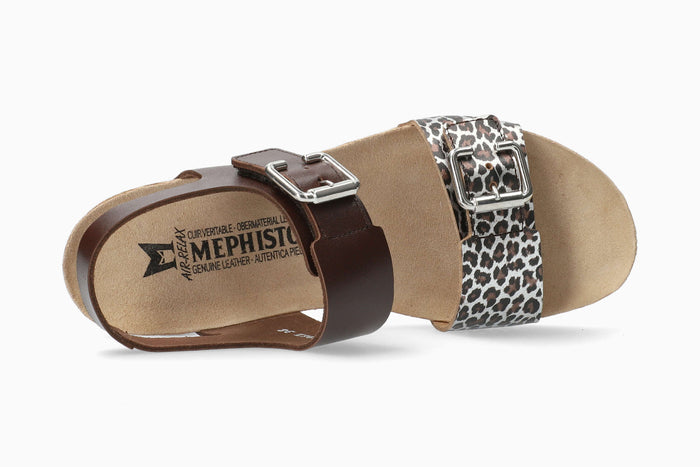 Lissandra Mephisto Women's Wedge Sandals Chestnut Top