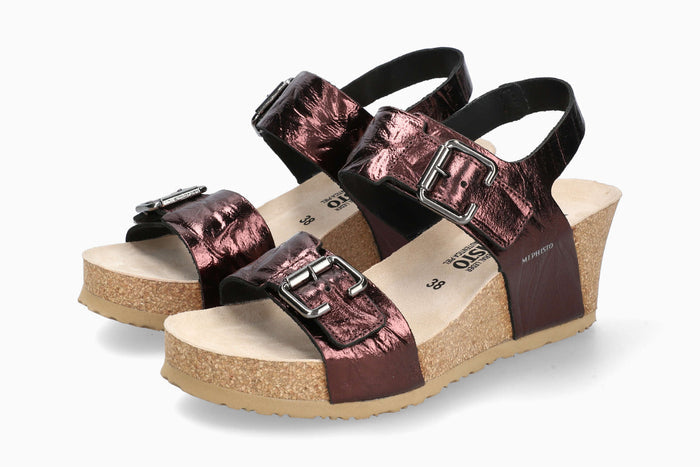Lissandra Mephisto Women's Wedge Sandals Chianti Full Pair
