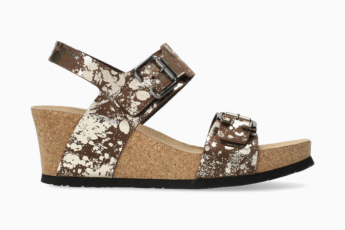 Lissandra Mephisto Women's Wedge Sandals Dark Brown