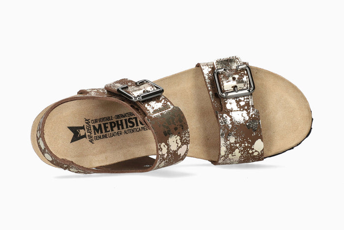 Lissandra Mephisto Women's Wedge Sandals Dark Brown Top