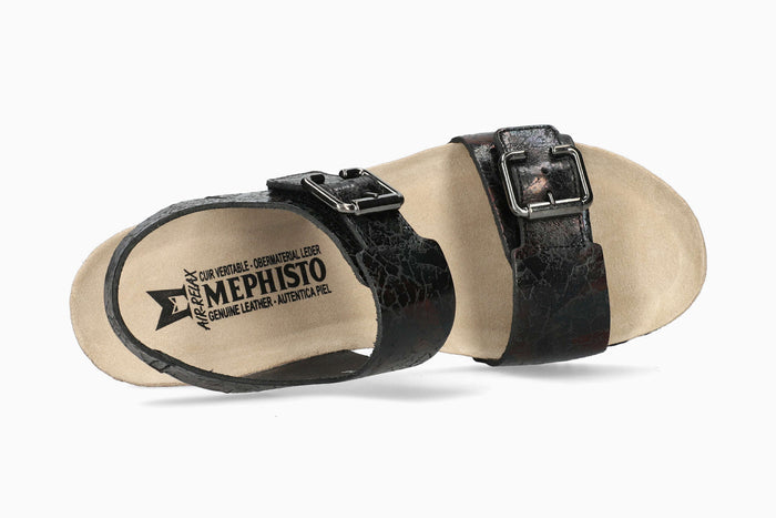 Lissandra Mephisto Women's Wedge Sandals Dark Grey Top