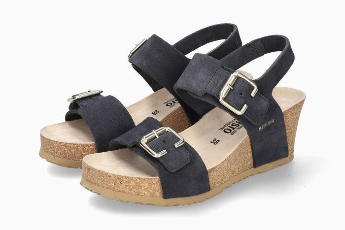 Lissandra Mephisto Women's Wedge Sandals Deep Blue Side