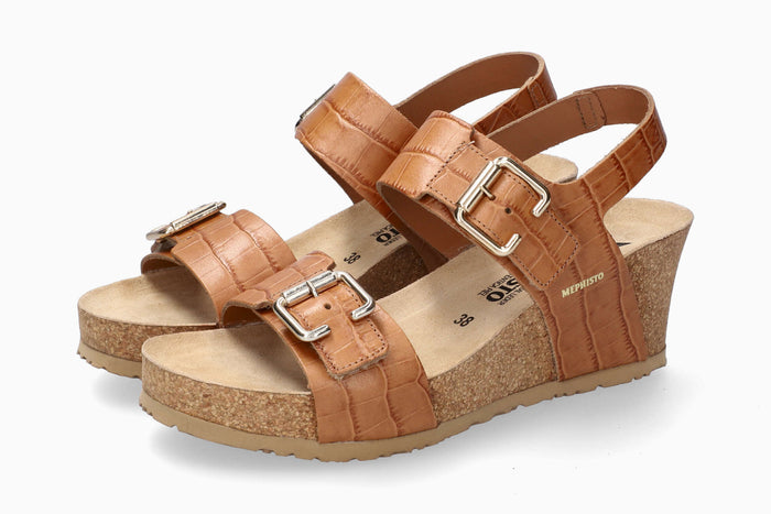 Lissandra Mephisto Women's Wedge Sandals Hazelnut Full Pair