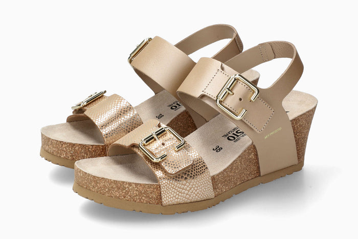 Mephisto Women's Wedge Sandal Lissandra Platinum Havana