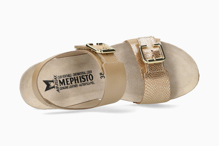 Mephisto Women's Wedge Sandal Lissandra Platinum Havana Top