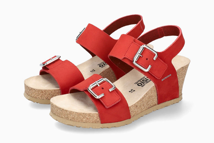 Lissandra Mephisto Women's Wedge Sandals Scarlet Full Pair