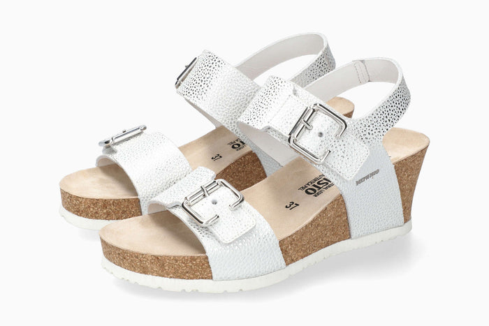 Lissandra Mephisto Women's Wedge Sandals Silver Full Pair