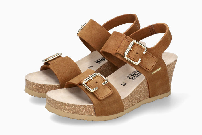 Lissandra Mephisto Women's Wedge Sandals Tobacco Side
