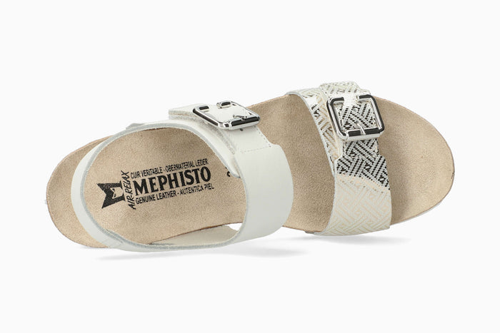 Mephisto Women's Wedge Sandal Lissandra White/Silver Top