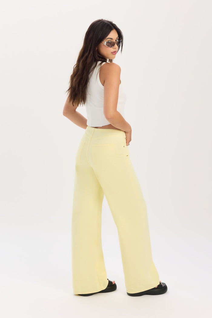 Madison Mid Rise Wide Leg in Sunny