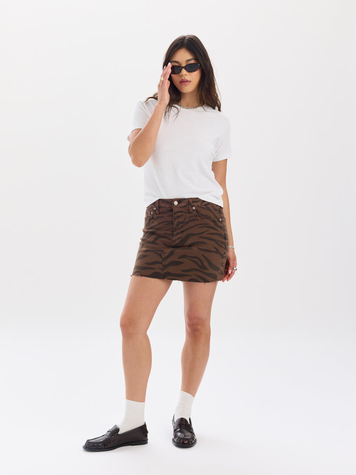Malibu Mini Skirt in Desert Zebra