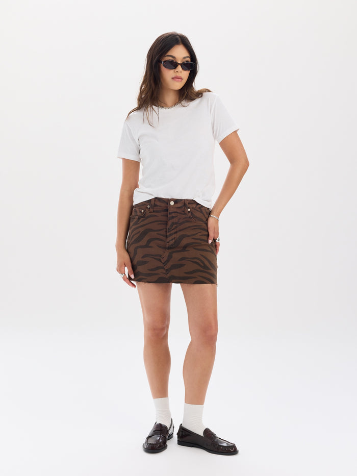 Malibu Mini Skirt in Desert Zebra