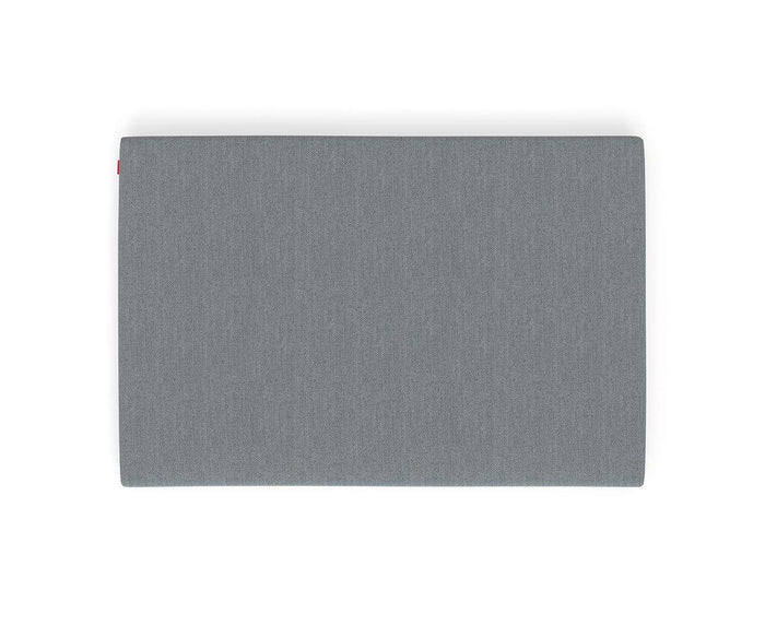 The Mattress Topper, a rectangular, flat panel covered in gray fabric, is displayed against a white background.