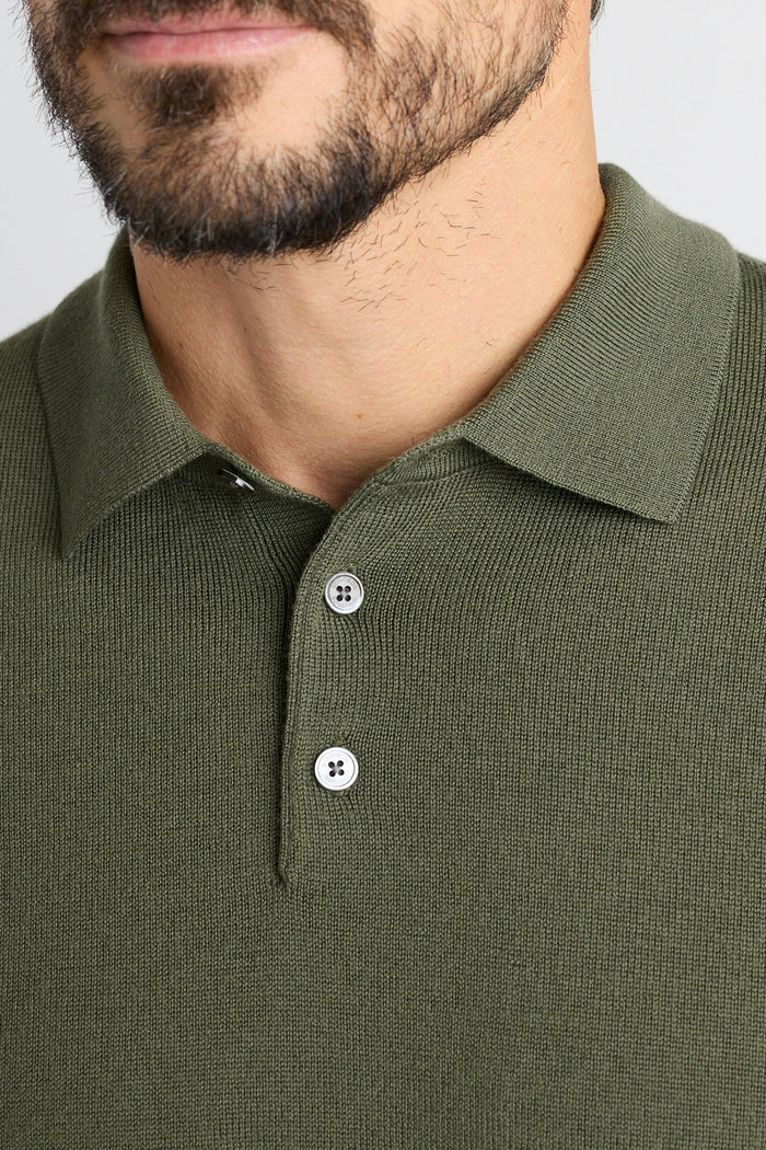 Merino Long Sleeve Sweater Polo