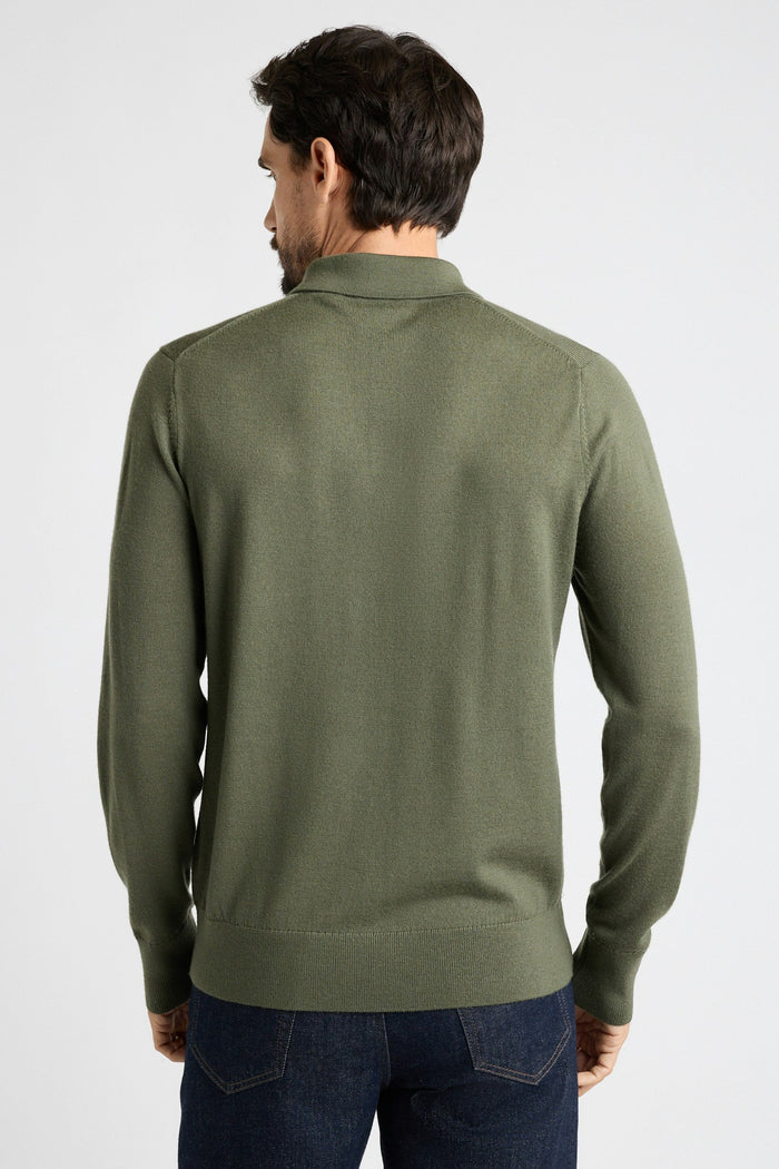 Merino Long Sleeve Sweater Polo
