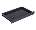 The Mondiana Central Keyboard is a rectangular black wooden tray with raised edges on three sides and an open front edge, designed for desk organization, displayed on a white background.