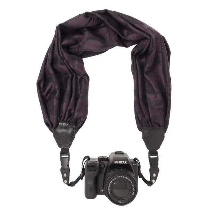 My Fave Camera Strap luxurious fabric scarf strap with quick release buckle and leather reinforcement