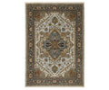 The Oriental Weavers Aberdeen / 1144W Rug showcases a rectangular Persian-inspired design with an elaborate floral and geometric central medallion in brown and multi-toned hues, accented by ornate borders featuring detailed patterns that bring a touch of boho charm.