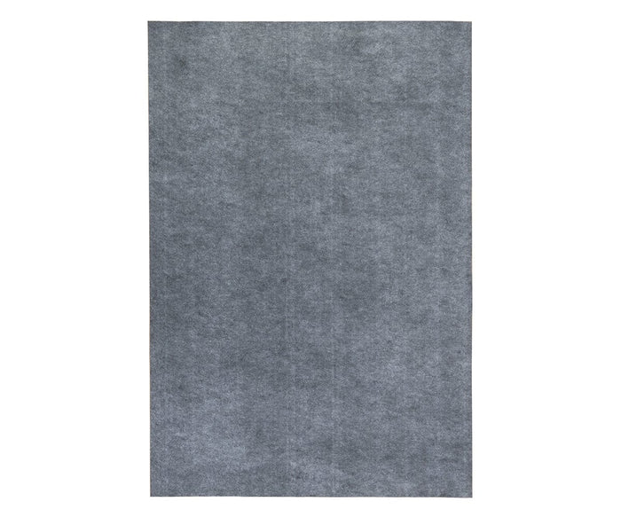 The Oriental Weavers All-N-One / 0004E Rug Pad is a rectangular gray rug pad with a soft, plain texture and no visible patterns, shown against a white background. It provides reliable floor protection and features a non-slip backing for enhanced safety.