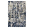 The Oriental Weavers Aspen / 2061L Rug showcases an abstract, textured design in blue and multi-toned shades, featuring a blend of vertical and scattered patterns crafted from space-dyed microfiber polyester for a modern, distressed appearance.