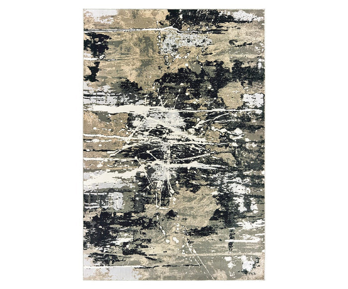 Introducing the Oriental Weavers Bowen / 109E Rug, a machine-woven piece in brown/multi tones. Featuring a distressed paint-splatter pattern with bold, irregular lines and textured construction, this modern area rug brings contemporary artistry and depth to any space.