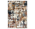 The Oriental Weavers Bowen / 4928X Rug features a multi-colored, distressed abstract pattern that blends brown, beige, black, gray, and white hues for a modern, textured look. Machine-woven for durability, this contemporary area rug adds stylish appeal to any space.