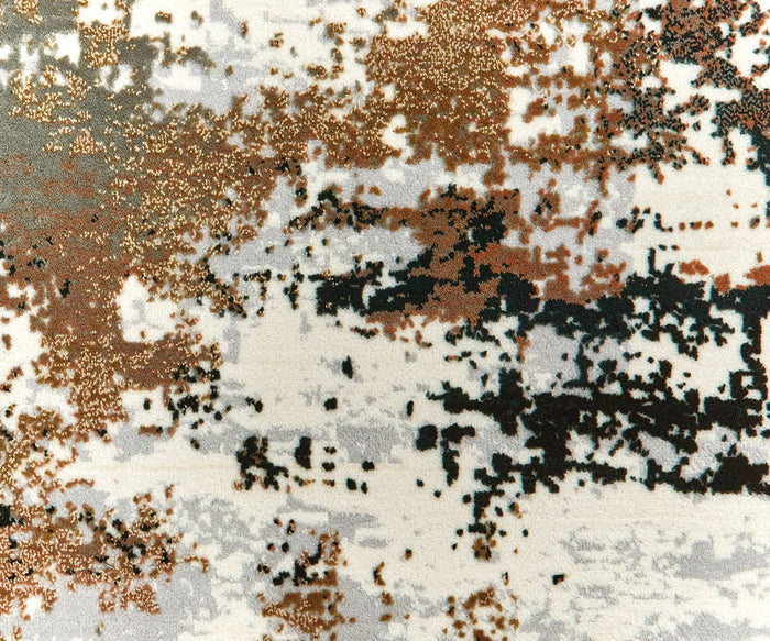 Featuring an abstract pattern of brown, beige, black, and gray blotches on a white background, the Oriental Weavers Bowen / 4928X Rug from the Bowen Collection resembles modern art with its contemporary, mottled design. This machine-woven area rug offers a versatile textured look that elevates any space with artistic flair.