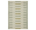 The Oriental Weavers Branson / BR09A Rug in Beige/Multi features a rectangular shape with a repeating pattern of horizontal brushstroke-like bars in muted green and tan shades set against a light beige background. Power-loomed for lasting durability, this symmetrical rug from the Branson Collection showcases modern motifs for an updated, contemporary look.