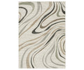 The Oriental Weavers Cambria / 162W Rug features a rectangular shape with a beige/multi color palette, showcasing swirling abstract lines in beige, brown, black, and sage green on a cream background. Crafted from durable polypropylene yarn, this rug brings contemporary style and lasting quality to any space.
