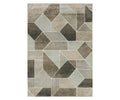 Oriental Weavers Cambria / 4L Rug in Brown/Multi showcases an abstract geometric pattern with rectangles, triangles, and parallelograms in a contemporary design. Made from soft polypropylene yarn, this high-pile rectangular rug combines comfort and modern style for your space.
