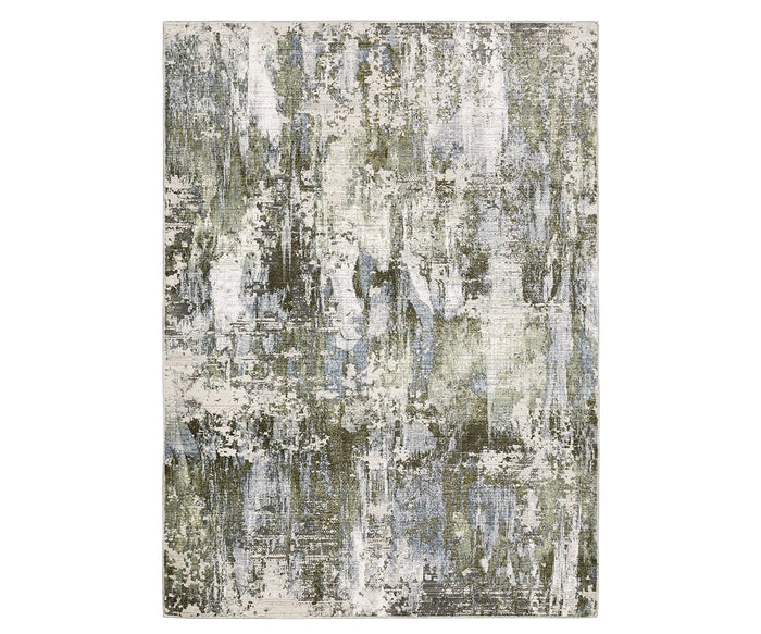 The Oriental Weavers Caravan / 2060F Rug showcases a nature-inspired, painterly pattern with a distressed design in muted multi-color shades. Crafted from space-dyed polyester, this area rug offers a textured and modern appearance with its random abstract motif, giving any space a contemporary touch.