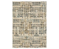 The Oriental Weavers Carson / 748F Rug features a rectangular, contemporary design with an abstract grid pattern in brown and multi-colored tones on a light background. Crafted from durable polypropylene, its dynamic lines and shapes create a modern, textured look that is both stylish and long-lasting.