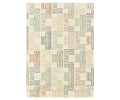 The Oriental Weavers Carson / 9663A Rug features a rectangular shape in a multi-color design, showcasing a cream background accented by evenly spaced vertical and horizontal dashed lines in black, teal, orange, red, green, and beige that form a modern geometric grid pattern. Part of the Carson Collection, this contemporary rug seamlessly blends stylish appeal with plush comfort to enhance any living space.