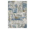 The Oriental Weavers Easton 4518X Rug is a rectangular area rug from the Easton Collection, showcasing an abstract multi-color pattern that blends blue, gray, white, and tan tones. Power-loomed for durability, this modern rug features a textured design reminiscent of weathered paint or contemporary art, making it both an artistic and practical addition to any living space.