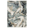 The Oriental Weavers Echo / ECH07 Rug features a rectangular shape and a swirling marble pattern in shades of beige and multiple colors, creating an abstract, fluid design. Power-loomed in Egypt, this rug offers lasting quality and style.