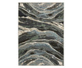 The Oriental Weavers Echo ECH12 Rug features an abstract design with swirling patterns in shades of blue and multi-colors, reminiscent of natural stone or marble textures. Power-loomed in Egypt, this rug offers an organic, layered appearance with flowing curved lines.