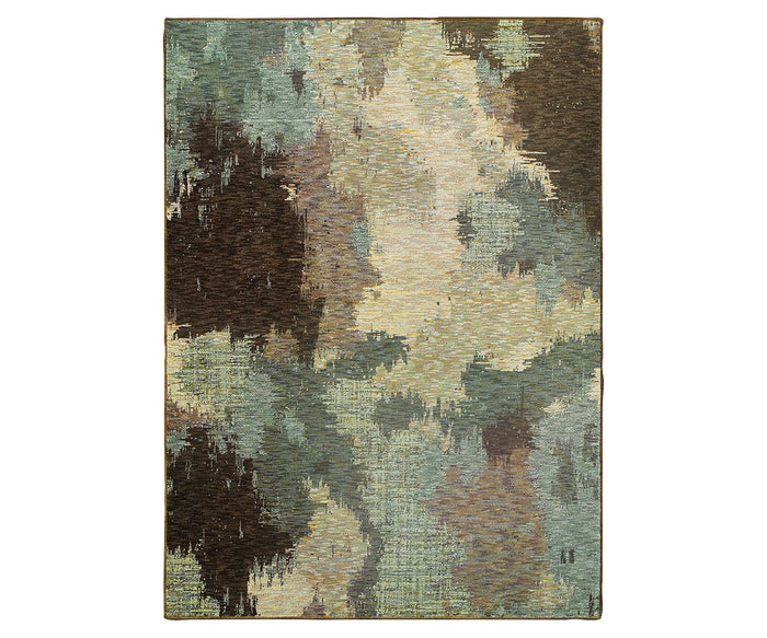 The Oriental Weavers Evolution / 8011B Rug is a rectangular area rug from the Evolution Collection, featuring an abstract multi-color pattern that resembles a watercolor painting or camo design. Crafted from durable, easy-to-maintain nylon, this rug brings both style and practicality to any space.