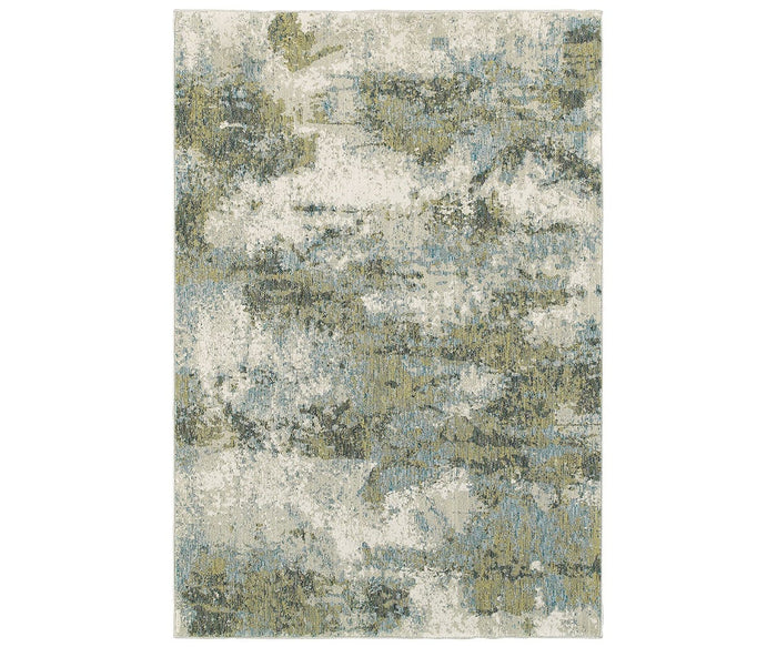 The Oriental Weavers Evolution / 8039E Rug features a rectangular shape with a multi-colored abstract pattern reminiscent of watercolor or blended paint. Crafted from durable nylon, this rug from the Evolution Collection offers long-lasting quality and easy maintenance. Its textured appearance brings contemporary style to any space.