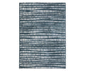 The Oriental Weavers Galileo GAL01 Rug in Blue/Multi features a rectangular design from the Galileo Collection, showcasing uneven horizontal lines in shades of light gray and dark blue for a textured, modern appearance. Crafted from dense pile microfiber polyester, the lines vary in thickness and spacing across the rug to enhance visual interest.