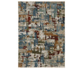 The Oriental Weavers Hayden / HAY02 Rug features an abstract, modern design with overlapping brushstroke patterns in a multi-colored palette on a beige background. Crafted from space-dyed polyester, this rectangular rug brings a vibrant and contemporary touch to any space.