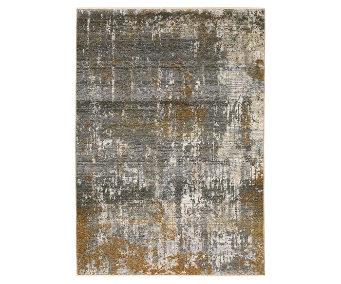 Introducing the Oriental Weavers Hayden HAY06 Rug, a space-dyed polyester area rug featuring a distressed abstract pattern in versatile brown and multi-colored tones. Its uneven color distribution mimics a weathered, vintage appearance, creating a modern textured look that adds subtle sophistication to any room.
