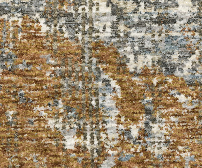 Featuring a textured, abstract pattern with a blend of brown, gray, blue, and white hues, the Oriental Weavers Hayden HAY06 Rug showcases the distinctive color variations of space-dyed polyester for a watercolor-inspired effect. This design offers depth and visual interest characteristic of the Hayden Rug collection.