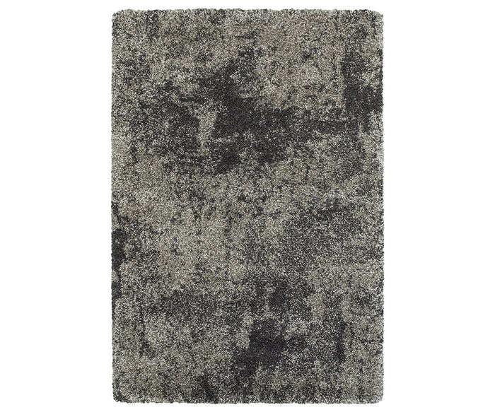 The Oriental Weavers Henderson / 5503Z Rug in Grey/Multi features a rectangular shape with a shaggy, textured look and a mottled pattern in neutral tones of gray and black, shown from above on a white background—ideal for introducing a modern touch to any room.