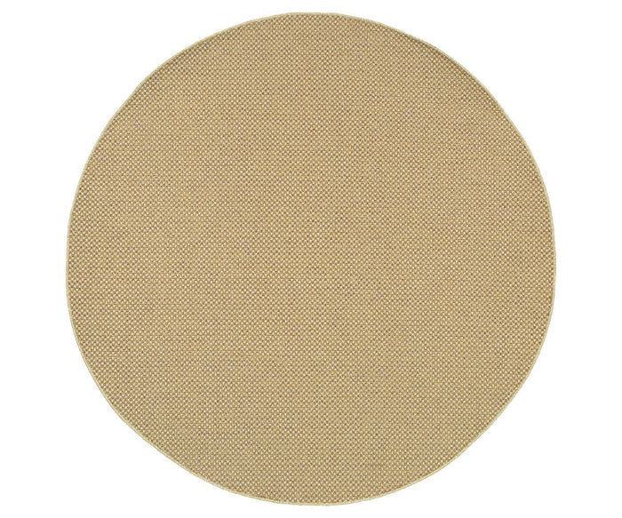 The Oriental Weavers Karavia / 2160X Rug in Beige/Multi features a round shape and textured pattern, displayed against a white background.