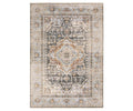 The Oriental Weavers Maharaja / 1803X Rug in Beige/Multi showcases an intricate, symmetrical medallion design with ornate border details and a distressed vintage finish, blending timeless Persian-inspired elegance with modern boho style.
