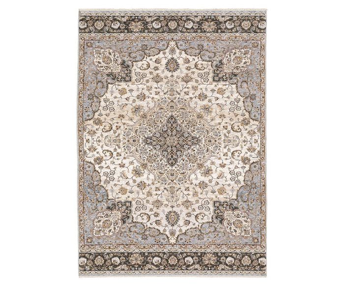 Bring timeless elegance to your space with the Oriental Weavers Maharaja / 660J Rug in Beige/Multi. Showcasing an intricate floral and medallion pattern framed by detailed borders, this rug features a harmonious blend of beige, gray, blue, and brown tones in a symmetrical traditional design. Crafted from durable polyester, it ensures lasting beauty and resilience for any room.