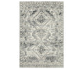 The Oriental Weavers Naples / 1346Z Rug is a rectangular rug that showcases a vintage-style, intricate geometric and floral pattern in grey and multi-colored shades. Made from durable polypropylene, this rug is both stylish and resilient—perfect for use as an indoor or outdoor rug.